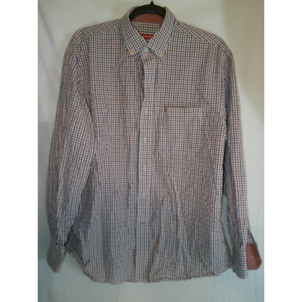 IZOD‎ Mens Button Down Long Sleeve Checkered Dress Shirt Large